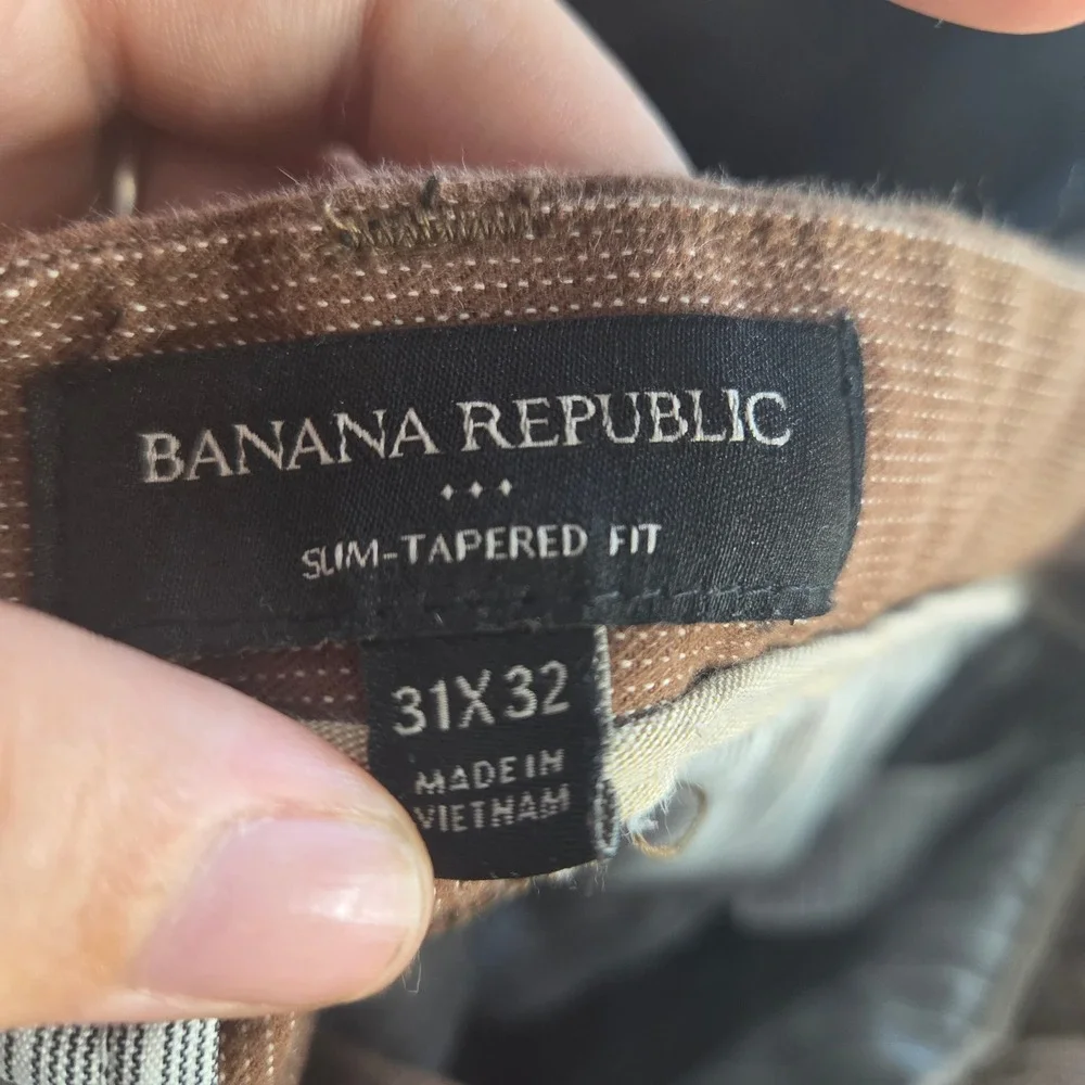 Banana Republic Mens Brown Slim Tapered Fit Chino Pants 31x32 Cotton Stretch